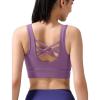 imageYvette Womens Cross Back Sports Bras UNeck Yoga Bra with Wide Straps ampamp Fixed Pads for Workout GymGrape Purple