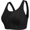 imageYvette Womens High Support Sports Bras for Running Front Zipper U Back DesignBlack