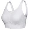 imageYvette Womens High Support Sports Bras for Running Front Zipper U Back DesignWhite