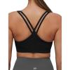 imageYvette Womens Sports Bra Breathable Yoga Bra with Jacquard Back Panel ampamp Cross Straps for FitnessGymBlack