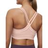 imageYvette Womens Sports Bra Breathable Yoga Bra with Jacquard Back Panel ampamp Cross Straps for FitnessGymPastel Pink