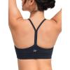 imageYvette Y Back Yoga Bras for Women Low Impact Spaghetti Thin Strap Workout Top with Removable PadsDark Blue