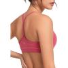 imageYvette Y Back Yoga Bras for Women Low Impact Spaghetti Thin Strap Workout Top with Removable PadsRose Red