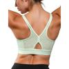 imageYvette Yoga Bras Lightweight Cloud Series Sports Bra for Women Low Impact Sports Spaghetti Thin Strap Mesh Splicing StyleLightgreen