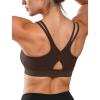 imageYvette Yoga Bras Lightweight Cloud Series Sports Bra for Women Low Impact Sports Spaghetti Thin Strap Mesh Splicing StyleWine Red