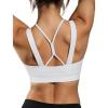 imageYvette Yoga Sports Bras Comfortable LowImpact Sports Bra with Fixed Cups and Double StrapsWhite