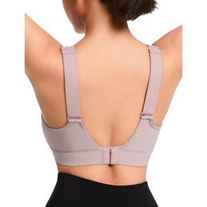 imageYvette Adjustable Sports Bras for Women High Support Large Bust Wireless Running Workout Sports Bra High Impact Plus SizePink