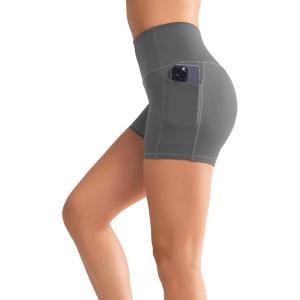 imageYvette Biker Shorts with Pockets for Women 3quot  4quot  6quot  8quot Tummy Control High Waist Running Workout Gym Yoga ShortsGrey