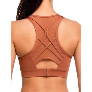 imageYvette High Impact Sports Bras for Women Plus Size Racerback Sports Bra High Support for Large BreastsOrange
