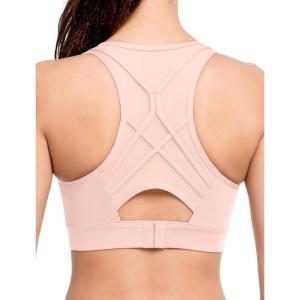 imageYvette High Impact Sports Bras for Women Plus Size Racerback Sports Bra High Support for Large BreastsPink