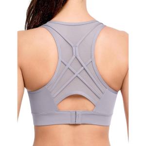 imageYvette High Impact Sports Bras for Women Plus Size Racerback Sports Bra High Support for Large BreastsPurple