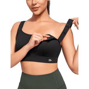 imageYvette Nursing Sports Bras for Women Breastfeeding Light Medium Support Sports Bra for Prenancy Maternity YogaBlack