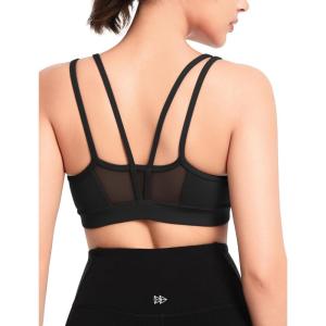 imageYvette Sports Bra Lightweight Cloud Series for Women Mesh Splicing StyleBlack