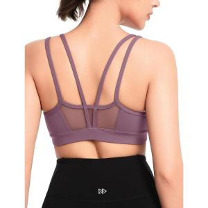 imageYvette Sports Bra Lightweight Cloud Series for Women Mesh Splicing StylePurple