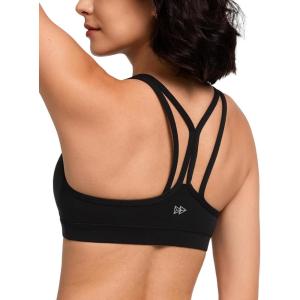 imageYvette Yoga Sports Bra for Women  Padded Strappy Cute Sports BraBlack