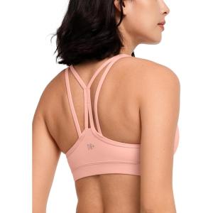 imageYvette Yoga Sports Bra for Women  Padded Strappy Cute Sports BraPink
