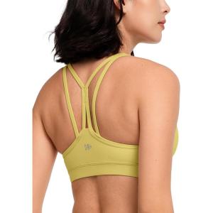 imageYvette Yoga Sports Bra for Women  Padded Strappy Cute Sports BraYellow