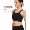 imageYvette Adjustable Sports Bras for Women Front Closure Plus Size Sports Bra High Impact for Large BustBlack
