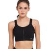 imageYvette Adjustable Sports Bras for Women Front Closure Plus Size Sports Bra High Impact for Large BustBlack