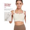 imageYvette Adjustable Sports Bras for Women Front Closure Plus Size Sports Bra High Impact for Large BustOffwhite