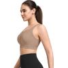 imageYvette Sports Bras for Women High Impact Front Zip Supportive Bras for Large Bust RunningBrown