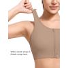 imageYvette Sports Bras for Women High Impact Front Zip Supportive Bras for Large Bust RunningBrown