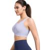 imageYvette Sports Bras for Women High Impact Front Zip Supportive Bras for Large Bust RunningPurple