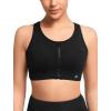 imageYvette Womens Zip Front Sports Bra High Impact Supportive Plus Size Bra for Large BustBlack