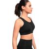 imageYvette Womens Zip Front Sports Bra High Impact Supportive Plus Size Bra for Large BustBlack