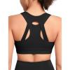 imageYvette Womens Zip Front Sports Bra High Impact Supportive Plus Size Bra for Large BustBlack