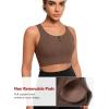 imageYvette Front Closure Sports Bras for Women High Support Large Bust Supportive Sports Bra High Impact for RunningCoffee