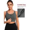 imageYvette Front Closure Sports Bras for Women High Support Large Bust Supportive Sports Bra High Impact for RunningGrey