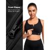 imageYvette High Impact Zip Front Sports Bras for Women Plus Size Racerback Sports Bra for Running Workout with Hollow DesignBlack