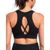imageYvette High Impact Zip Front Sports Bras for Women Plus Size Racerback Sports Bra for Running Workout with Hollow DesignBlack