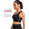 imageYvette High Impact Zip Front Sports Bras for Women Plus Size Racerback Sports Bra for Running Workout with Hollow DesignBlack