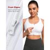 imageYvette High Impact Zip Front Sports Bras for Women Plus Size Racerback Sports Bra for Running Workout with Hollow DesignWhite