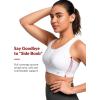 imageYvette High Impact Zip Front Sports Bras for Women Plus Size Racerback Sports Bra for Running Workout with Hollow DesignWhite