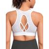 imageYvette High Impact Zip Front Sports Bras for Women Plus Size Racerback Sports Bra for Running Workout with Hollow DesignWhite