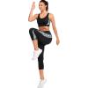 imageYvette Printed Capri Leggings with Pockets for Women Tummy Control High Waisted Workout Leggings Running Tights