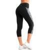 imageYvette Printed Capri Leggings with Pockets for Women Tummy Control High Waisted Workout Leggings Running Tights