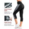imageYvette Printed Capri Leggings with Pockets for Women Tummy Control High Waisted Workout Leggings Running Tights