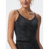 imageYvette Womens Longline Sports Bra Thin Strap Printed Yoga Light Support Padded Wireless Workout Tank TopBlack Printed