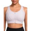 imageYvette High Impact Zip Front Sports Bras for Women Plus Size Racerback Sports Bra for Running Workout with Hollow DesignPink