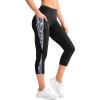 imageYvette Printed Capri Leggings with Pockets for Women Tummy Control High Waisted Workout Leggings Running Tights