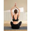 imageYvette Workout Sports Bra for Women  RibKnit Patchwork Design Elastic Wide Strap Yoga Bra Breathable Gym TopBlack