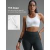 imageYvette Front Zip Sports Bras for Women High Impact Mesh Racerback Full Support Sports Bra Plus Size for RunningWhite