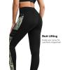 imageYvette Womens Workout Leggings with Pockets  High Waisted Tummy Control Running PantsNot See ThroughGym to StreetGreen Printed