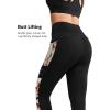 imageYvette Womens Workout Leggings with Pockets  High Waisted Tummy Control Running PantsNot See ThroughGym to StreetRed Printed