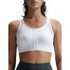 imageYvette Front Zip Sports Bras for Women High Impact Mesh Racerback Full Support Sports Bra Plus Size for RunningWhite