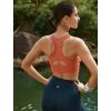 imageYvette Mesh Desin Sports Bras for Women Wide Sides Racerback V Neck Yoga Bras Tank TopCoral Red